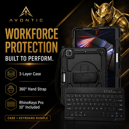 RhinoGuard WorkForce 360° iPad Case + RhinoKeys Pro Keyboard Bundle