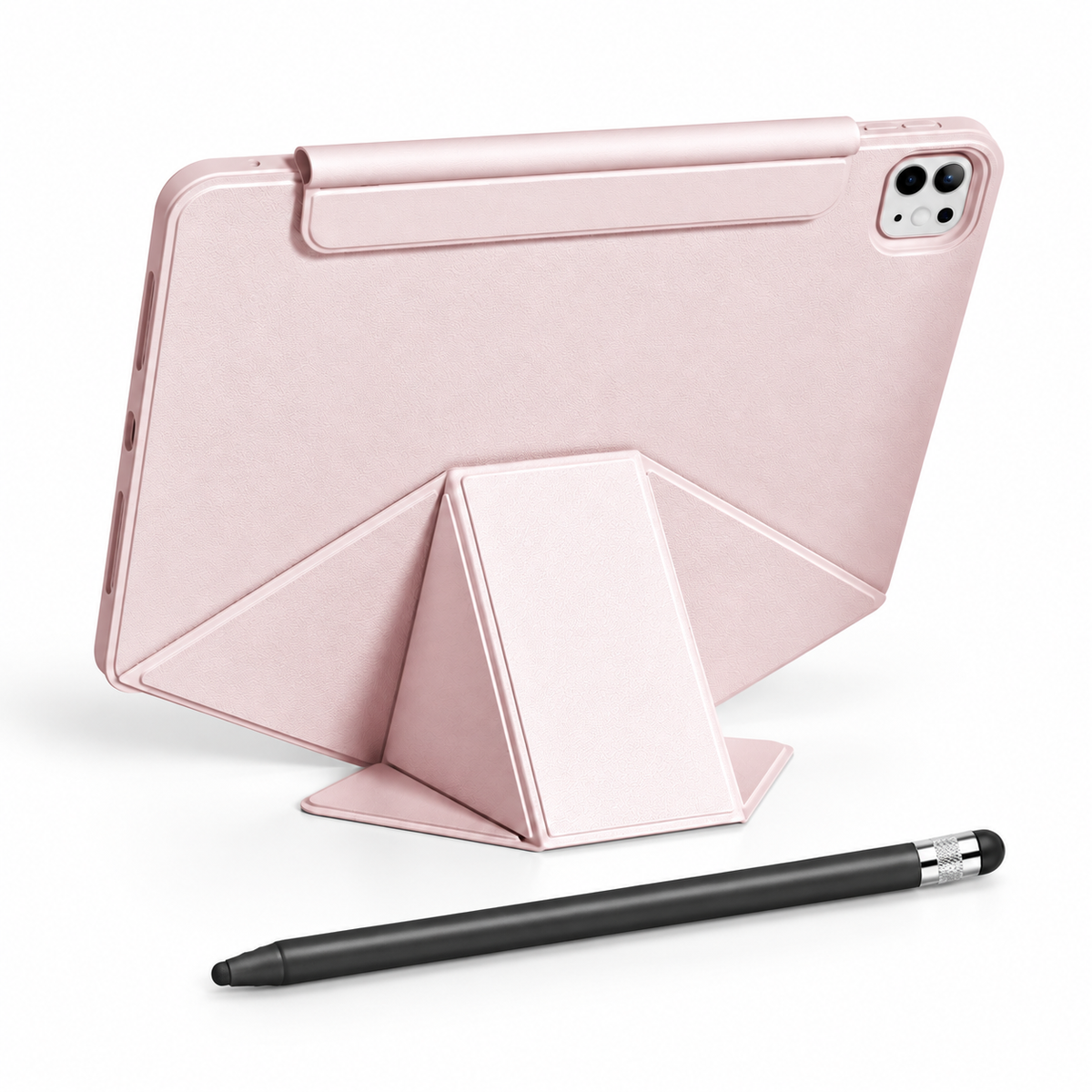 FormaLift Vista Create — iPad Case + Stylus Bundle, Pink; all included bundle items on white. Representative iPad fit; tablet not included.