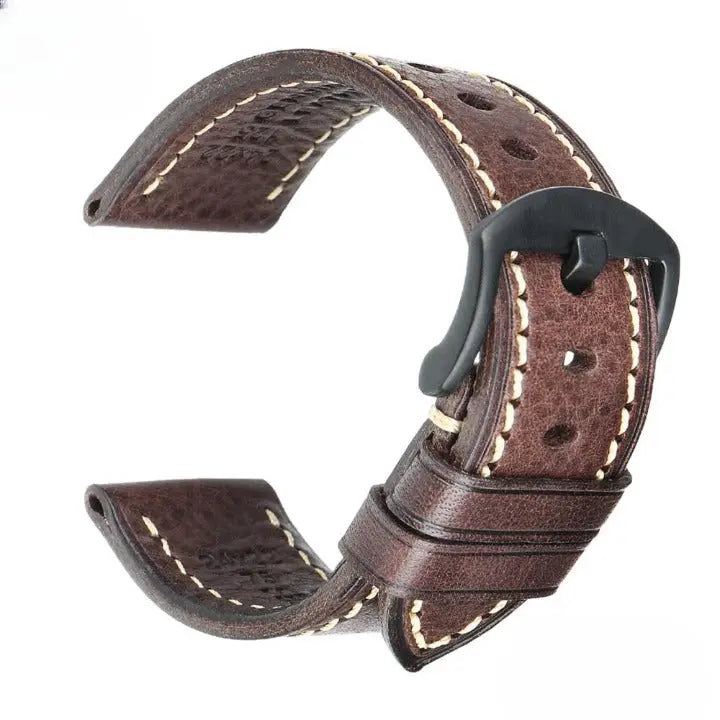 Hand Stitched Genuine Leather 20mm Band For Samsung Watch - Pinnacle Luxuries