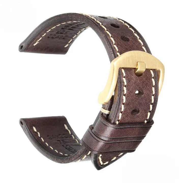 Hand Stitched Genuine Leather 20mm Band For Samsung Watch - Pinnacle Luxuries