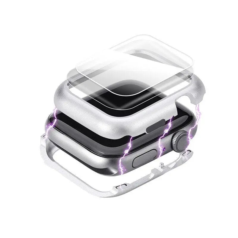 Ultimate Stainless Steel Case Tempered Glass Screen Protector For Apple Watch SE Series 6 - Avontic