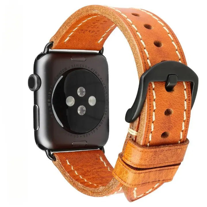 Italian Calfskin Genuine Leather Band For Apple Watch - Pinnacle Luxuries