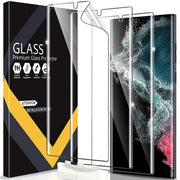 [3 Pack] Screen Protector for Samsung Galaxy S23 Ultra 5G, 3D Curved Full Coverage Soft TPU Film [Support Fingerprint Reader] - Avontic