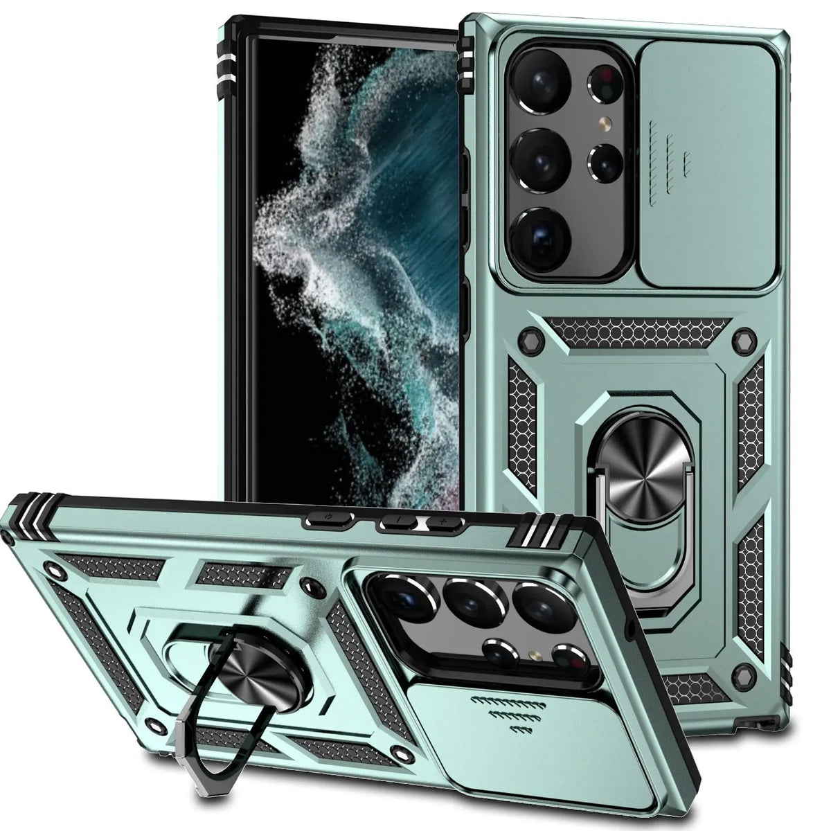 for Samsung Galaxy S23 Ultra 5G Case Slide Camera Lens Military Grade Bumpers Armor Cover for Samsung Galaxy S23+ S23 5G - Avontic