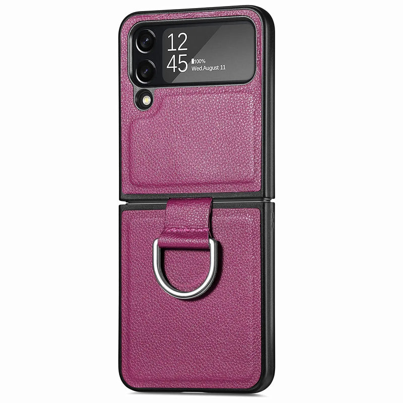 Avontic Textured Leather Case for Samsung Galaxy Z Flip 1 2 3 4 - Avontic