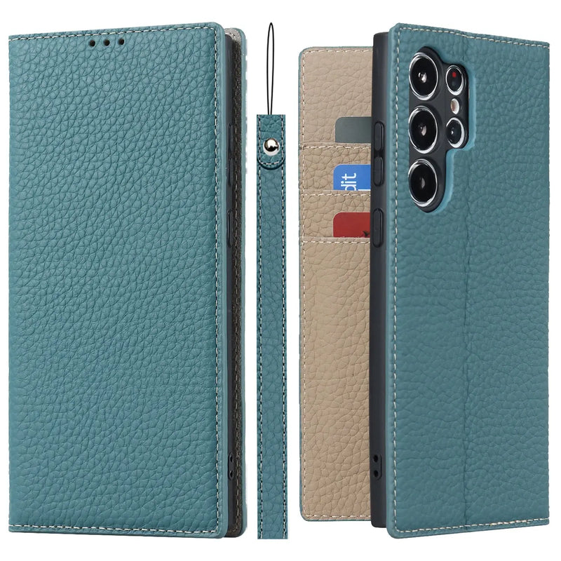 Avontic Genuine Leather Wallet Case For Samsung Galaxy S23 Ultra - Avontic
