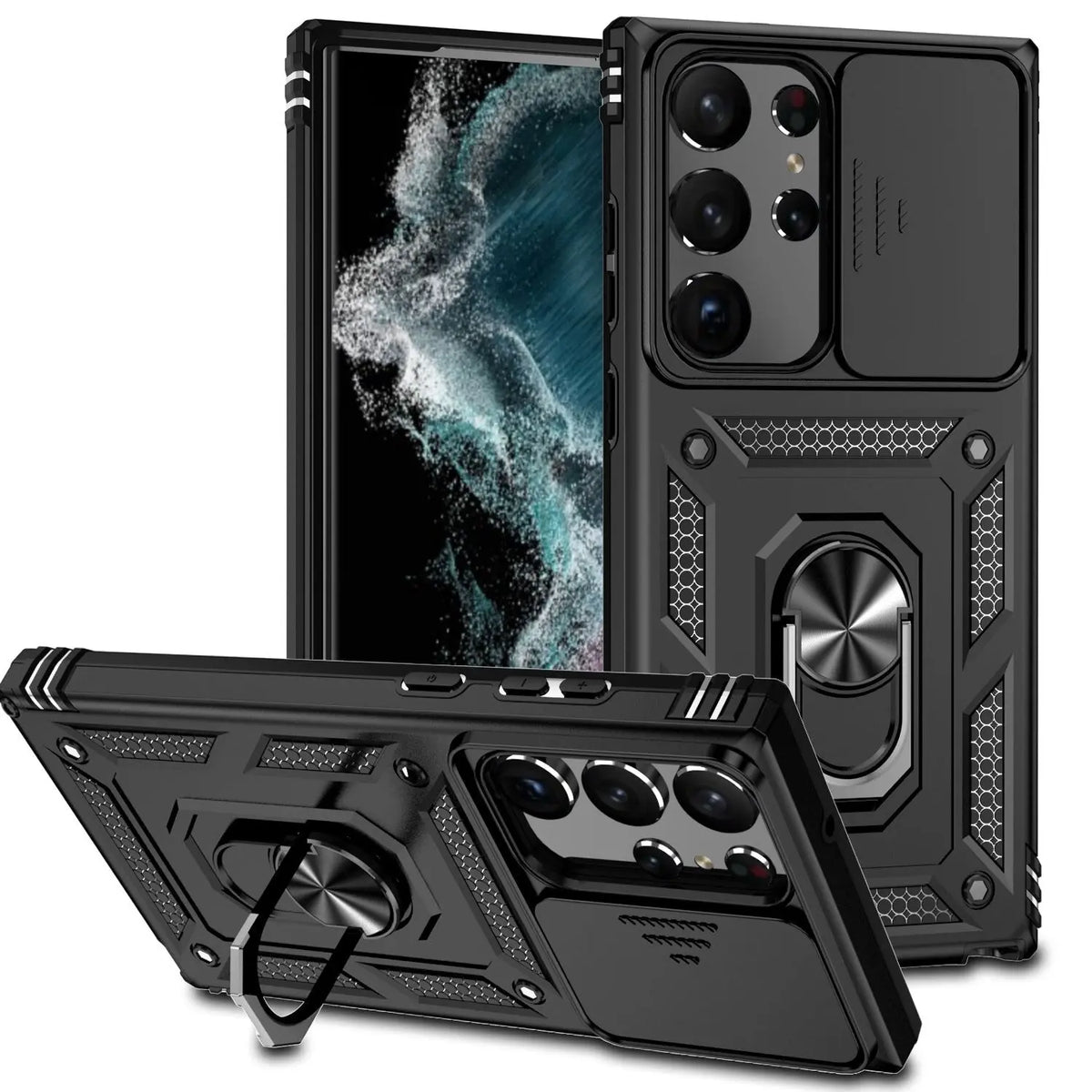for Samsung Galaxy S23 Ultra 5G Case Slide Camera Lens Military Grade Bumpers Armor Cover for Samsung Galaxy S23+ S23 5G - Avontic