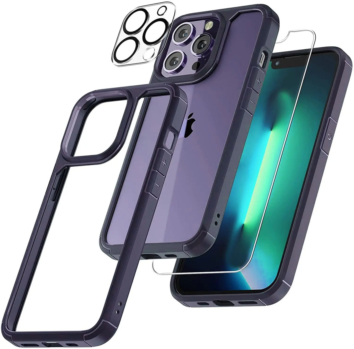 360 Avontic Matte Finish Case For iPhone 14 Pro Max With Tempered Glass Screen Protector - Avontic