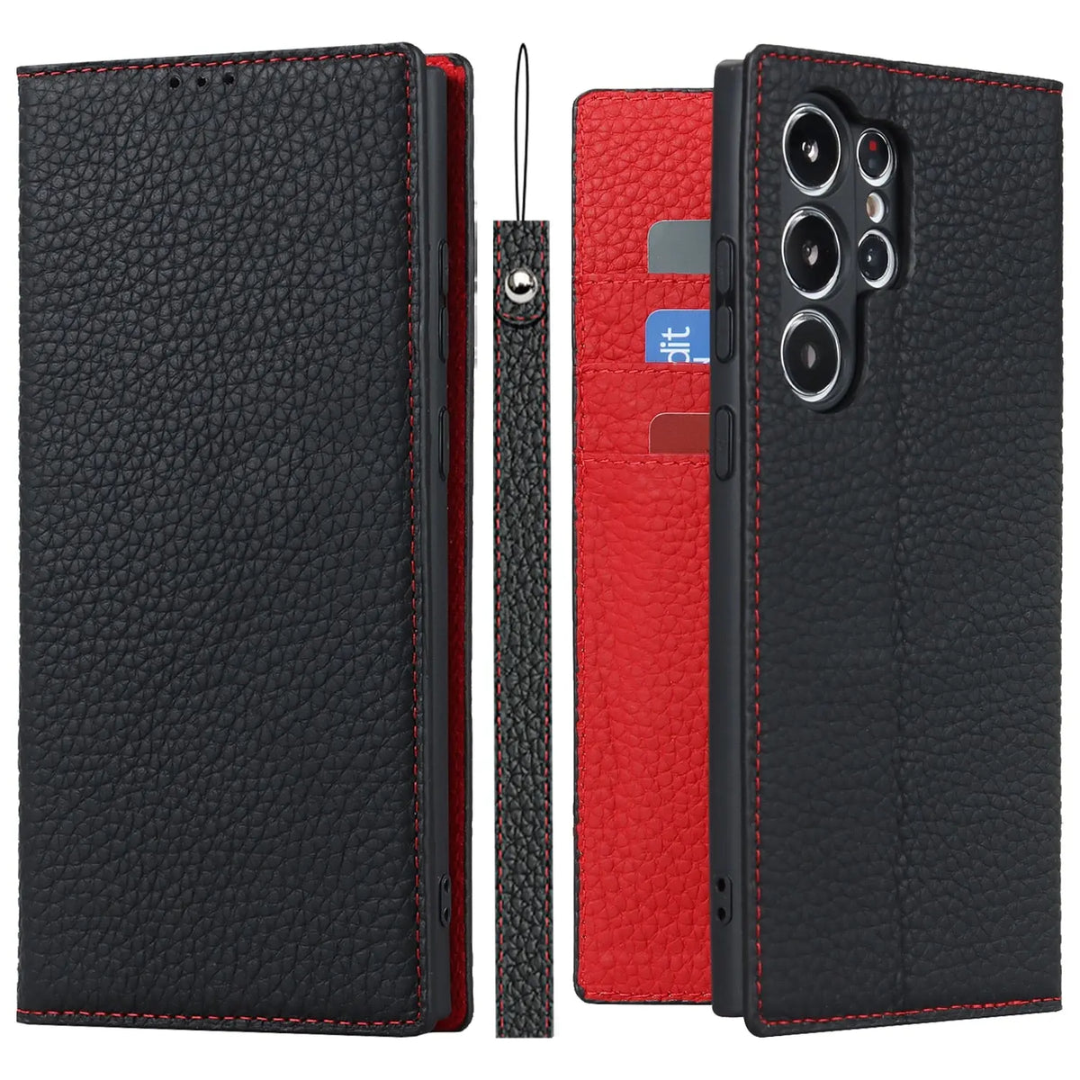 Avontic Genuine Leather Wallet Case For Samsung Galaxy S23 Ultra - Avontic