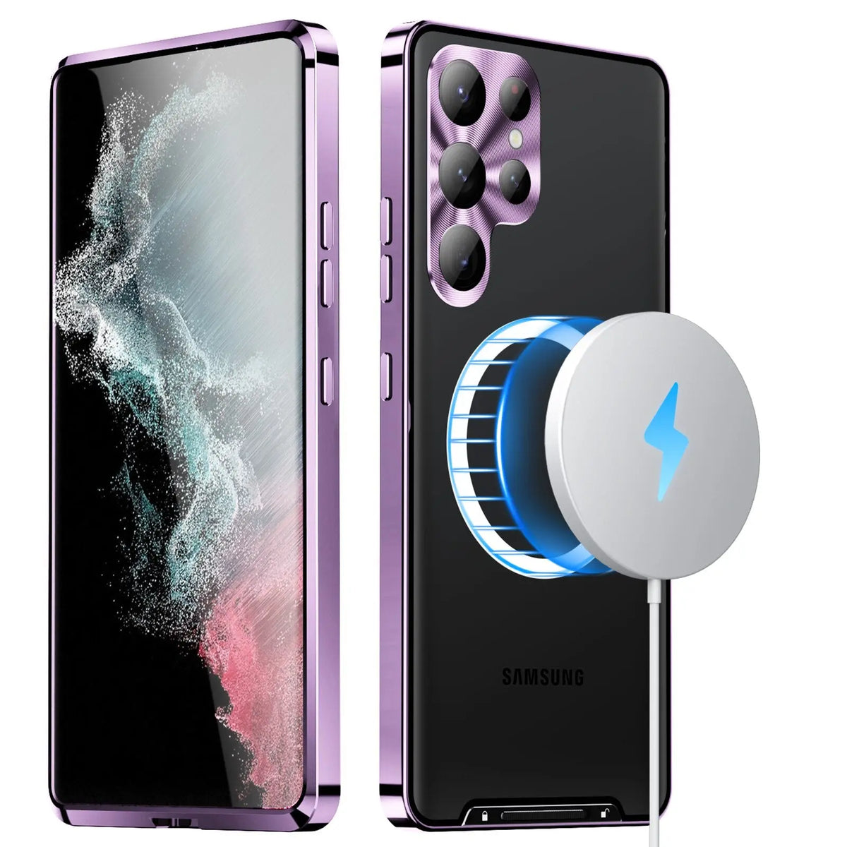 Metal Frosted Back for Samsung Galaxy S23 Ultra S23+ Case, Magnetic Phone Case Compatible with Magafe Charging &amp; Accessories - Avontic