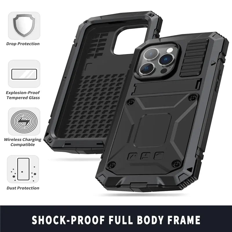 Pinnacle 360 Heavy Duty Rugged Military Grade Metal Case For iPhone 14 13 12 11 - Pinnacle Luxuries