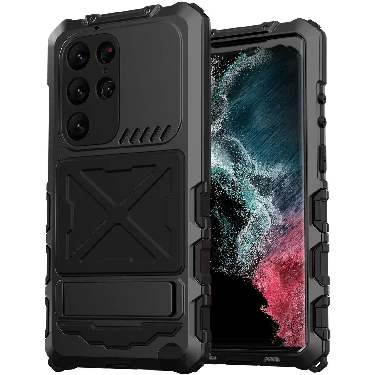 Heavy Duty Aluminum Alloy 360° Total Protection Kickstand Case For Samsung Galaxy S23 Ultra - Avontic