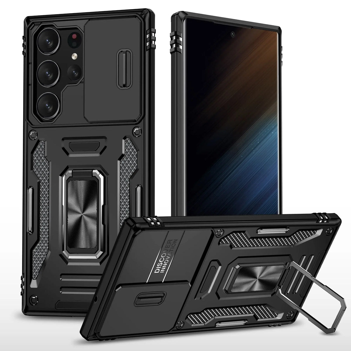 for Samsung Galaxy S23 Ultra S23+ Case with Magnetic Ring Kickstand and Camera Cover Military Grade Shockproof Protective Case - Avontic