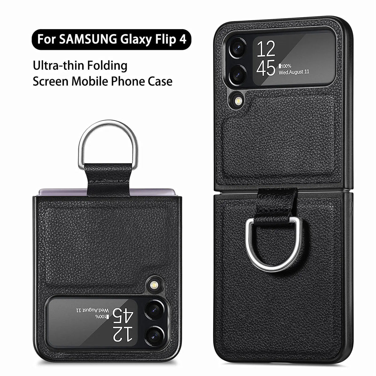 Avontic Textured Leather Case for Samsung Galaxy Z Flip 1 2 3 4 - Avontic