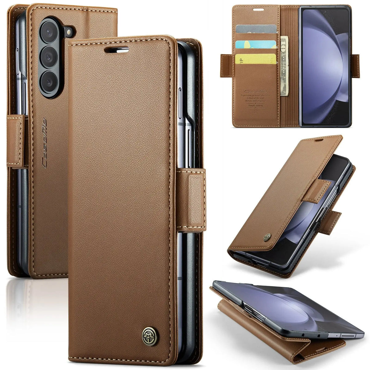 CaseMe Wallet Case for Samsung Galaxy Z Fold 5 Premium PU Leather Flip Case Magnetic Credit Card Holder Phone Cover Avontic