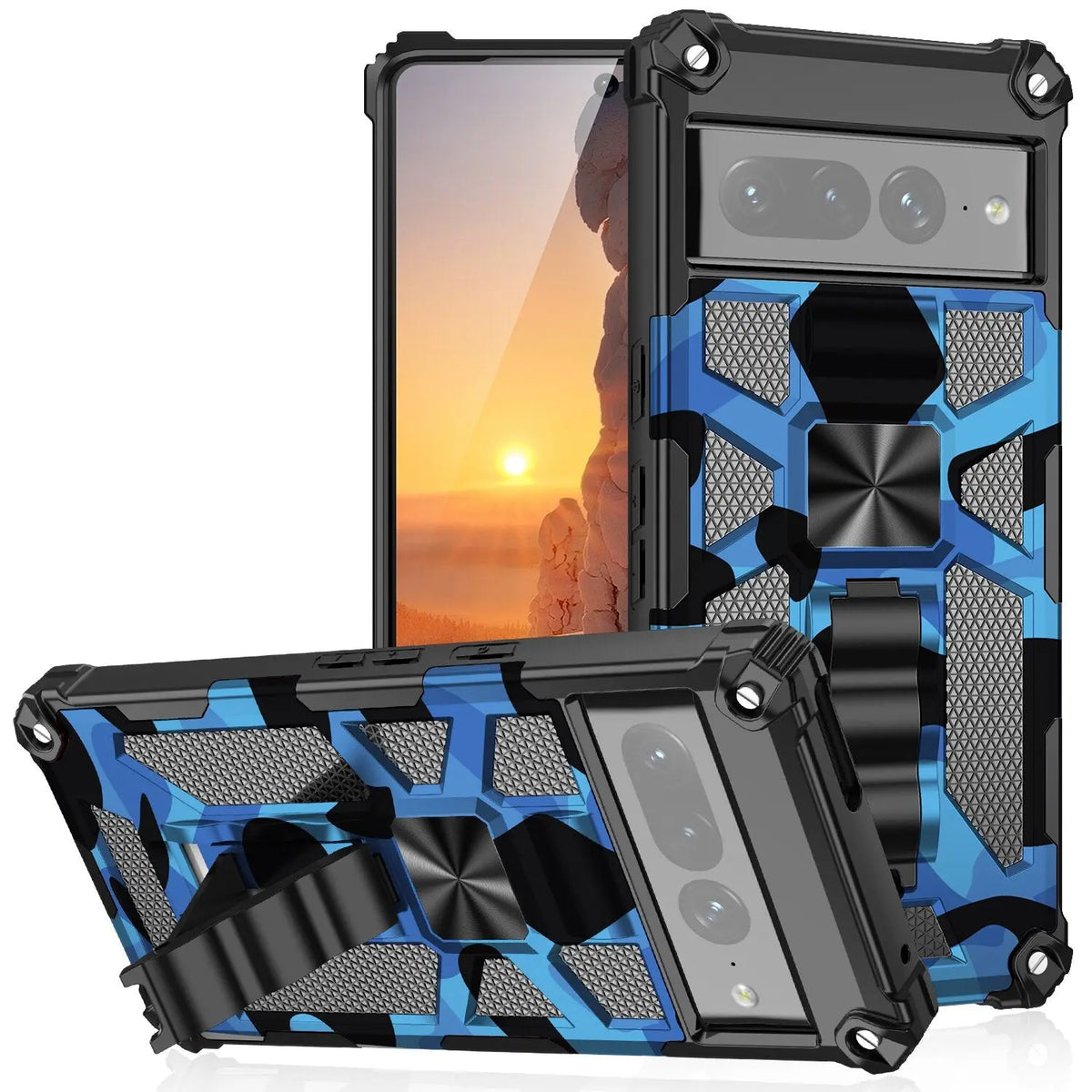 Avontic Camouflage Armor Shockproof Kickstand Case For Google Pixel 7 Pro Case - Avontic