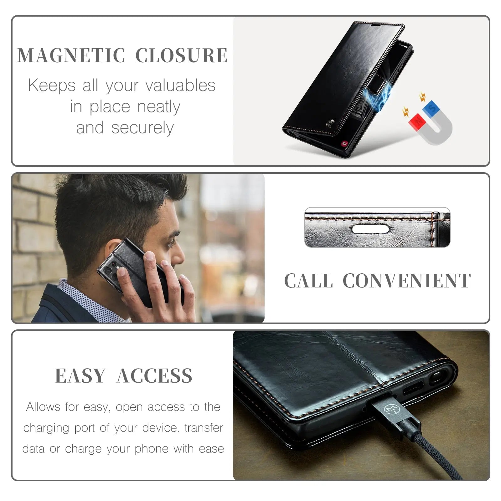 Pinnacle Premium Leather Wallet Case For Samsung Galaxy S23 Ultra - Pinnacle Luxuries