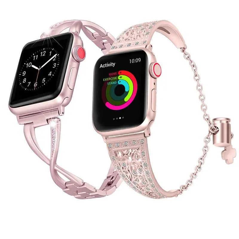 Womens Crystal Collection Pair Of Bands For Apple Watch - Avontic
