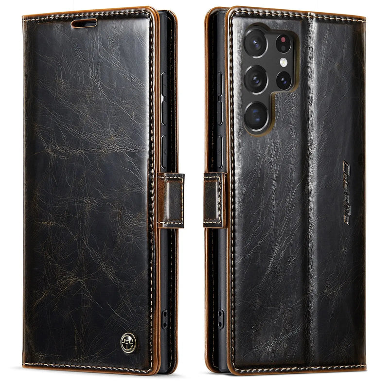 Avontic Premium Leather Wallet Case For Samsung Galaxy S23 Ultra - Avontic