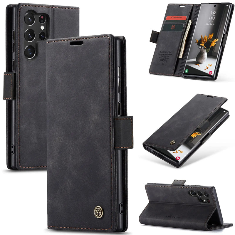 Avontic Premium Leather Wallet Case Samsung Galaxy S23 Ultra - Avontic