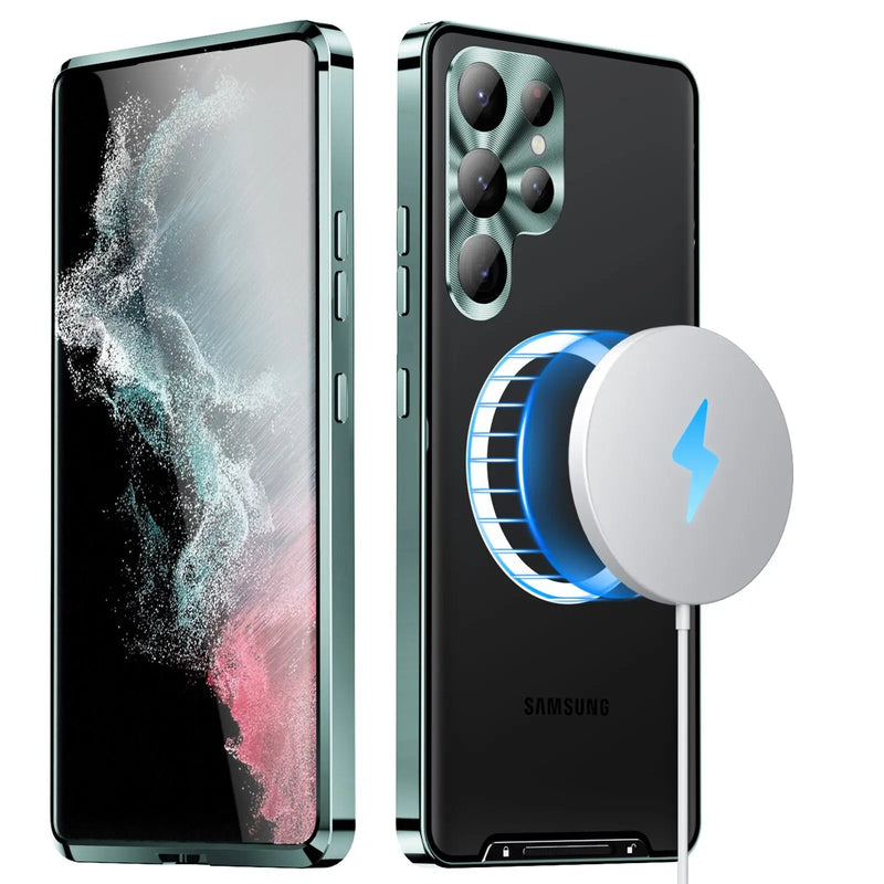 Metal Frosted Back for Samsung Galaxy S23 Ultra S23+ Case, Magnetic Phone Case Compatible with Magafe Charging &amp; Accessories - Avontic