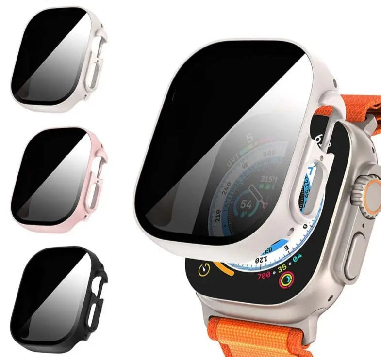 StealthGuard Custom Anti-Spy Privacy Tempered Glass Screen Protector Case for Apple Watch Avontic