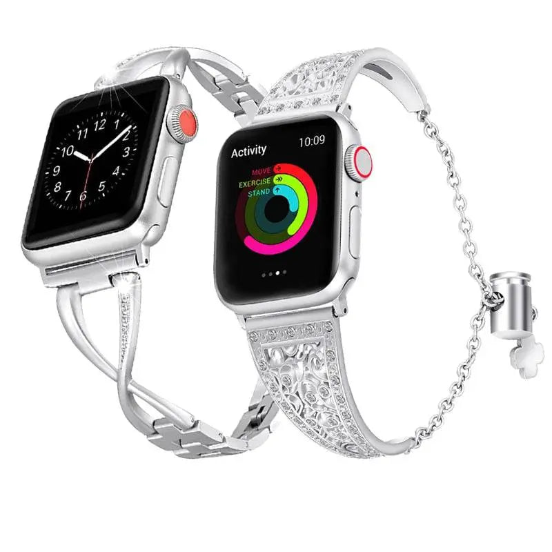 Womens Crystal Collection Pair Of Bands For Apple Watch - Avontic