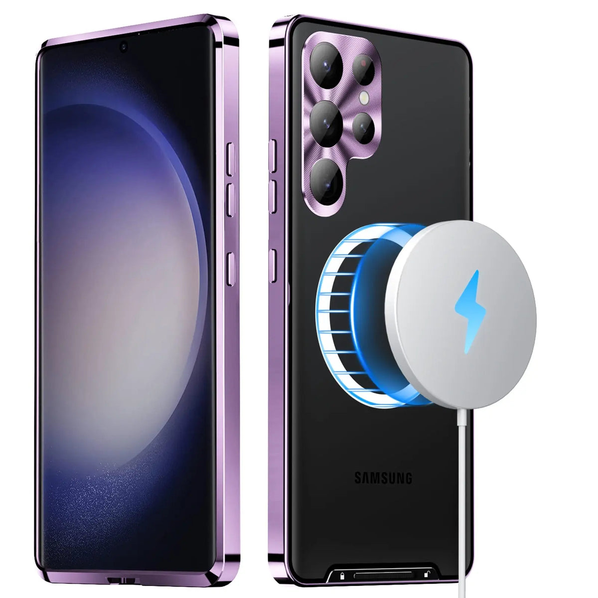 Metal Frosted Back for Samsung Galaxy S23 Ultra S23+ Case, Magnetic Phone Case Compatible with Magafe Charging &amp; Accessories - Avontic