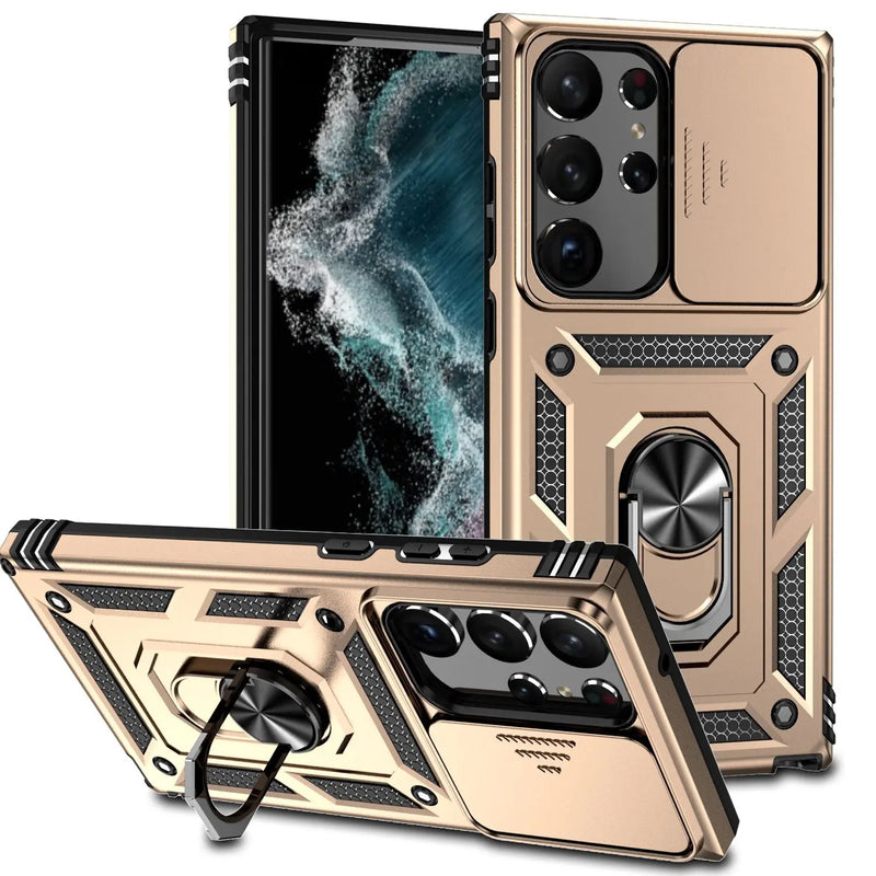 for Samsung Galaxy S23 Ultra 5G Case Slide Camera Lens Military Grade Bumpers Armor Cover for Samsung Galaxy S23+ S23 5G - Avontic