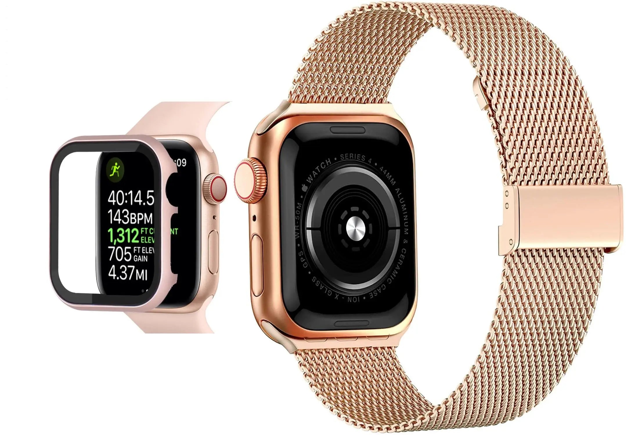 Spartan Stainless Steel Apple Watch Case Fortified Tempered Glass Screen Protector - Pinnacle Luxuries