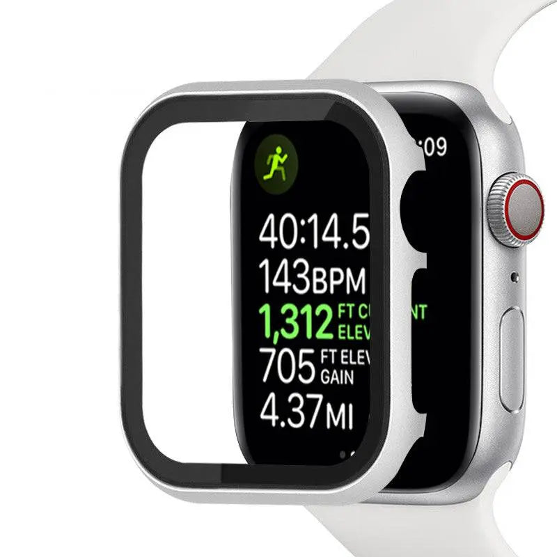 Spartan Stainless Steel Apple Watch SE Series 6 Case Fortified Tempered Glass Screen Protector - Pinnacle Luxuries