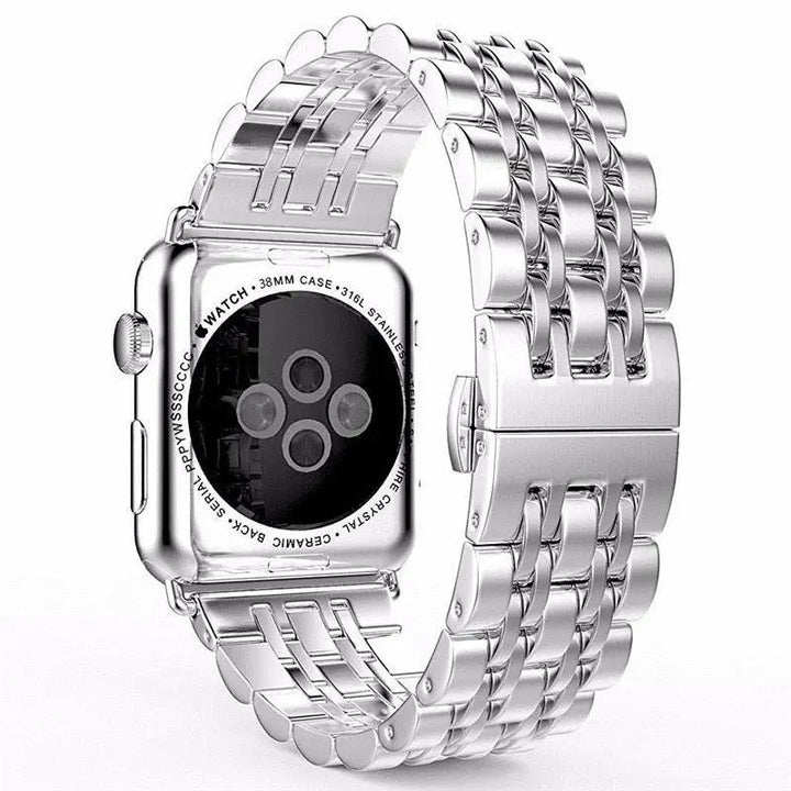 Stainless Steel Metal Band With Butterfly Clasp For Apple Watch - Avontic