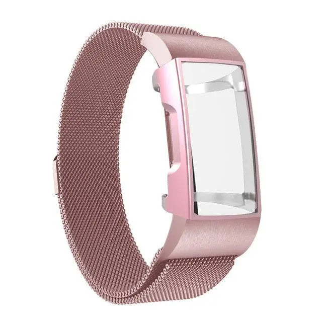 Fitbit Charge 3 & 4 Pristine Stainless Steel Mesh Watch Band Case - Avontic