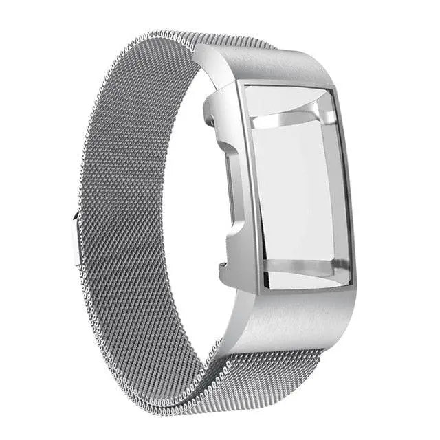 Fitbit Charge 3 & 4 Pristine Stainless Steel Mesh Watch Band Case - Avontic