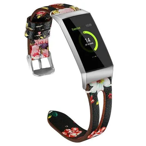 Fitbit Charge 3 & 4 Premiere Fashion Leather Band - Avontic