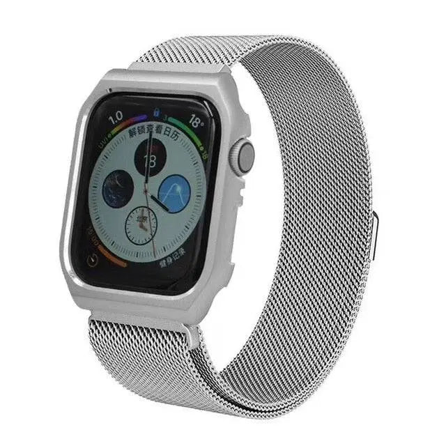 Apple Watch Series 5 Pristine Stainless Steel Mesh Loop Band Case - Avontic
