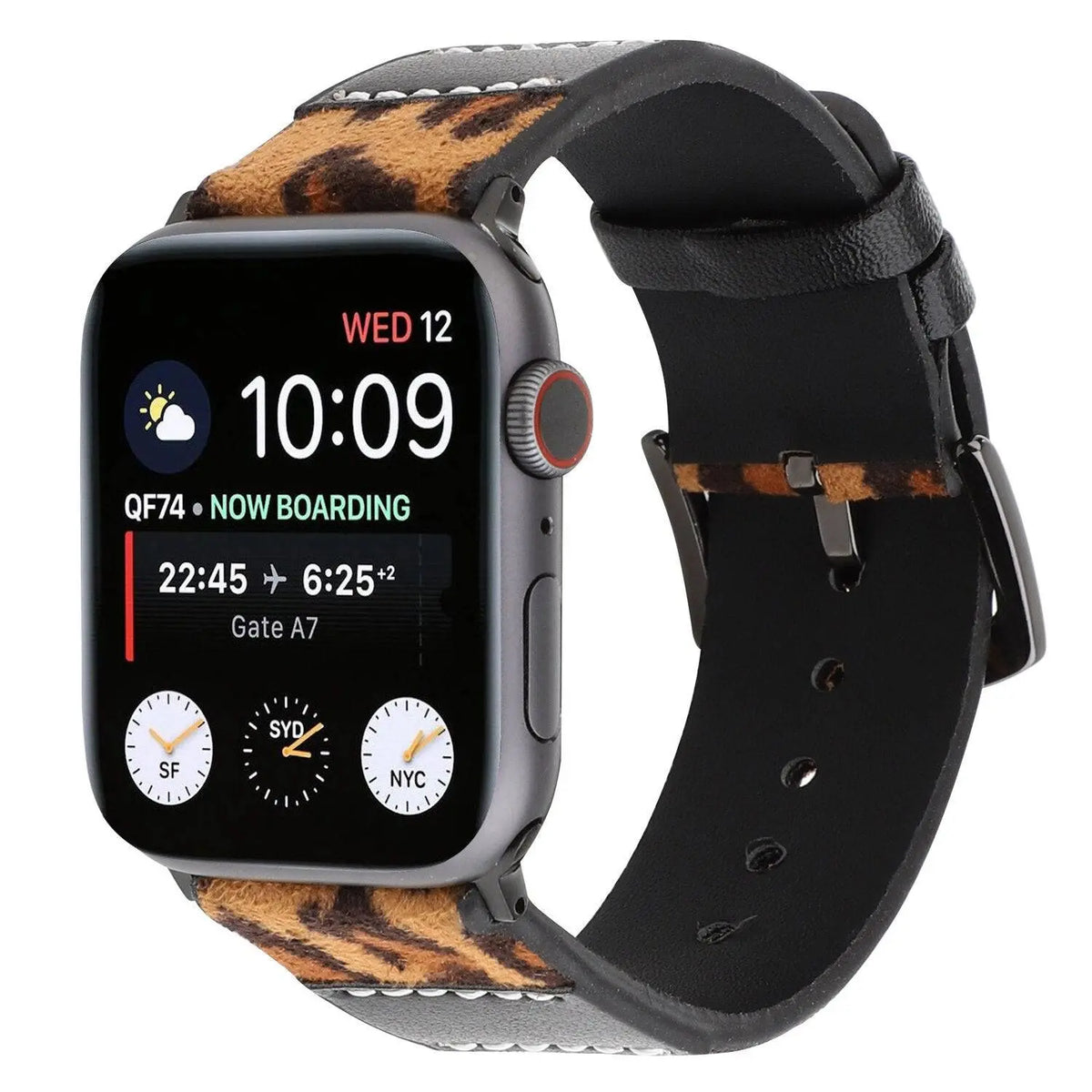Custom Genuine Leather Leopard Women's Apple Watch Band - Avontic