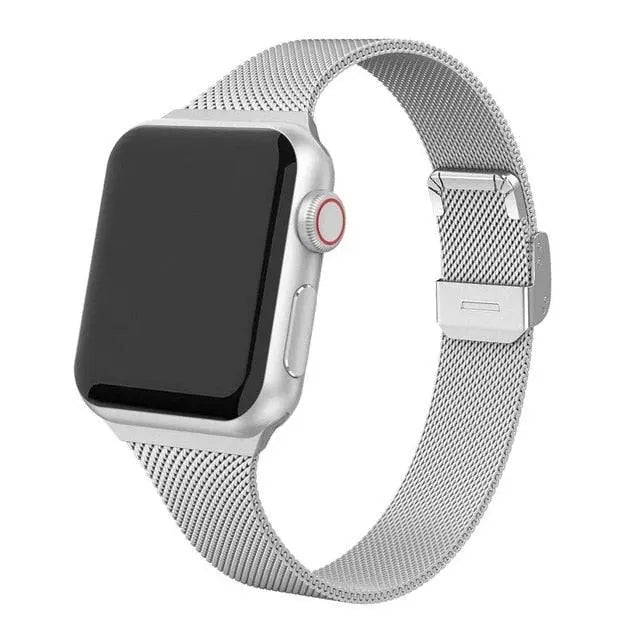 Premium Thin Stainless Steel Mesh Band For Apple Watch Series 5 - Pinnacle Luxuries