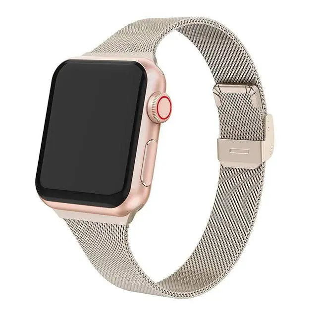Premium Thin Stainless Steel Mesh Band For Apple Watch SE Series 6 Band - Pinnacle Luxuries