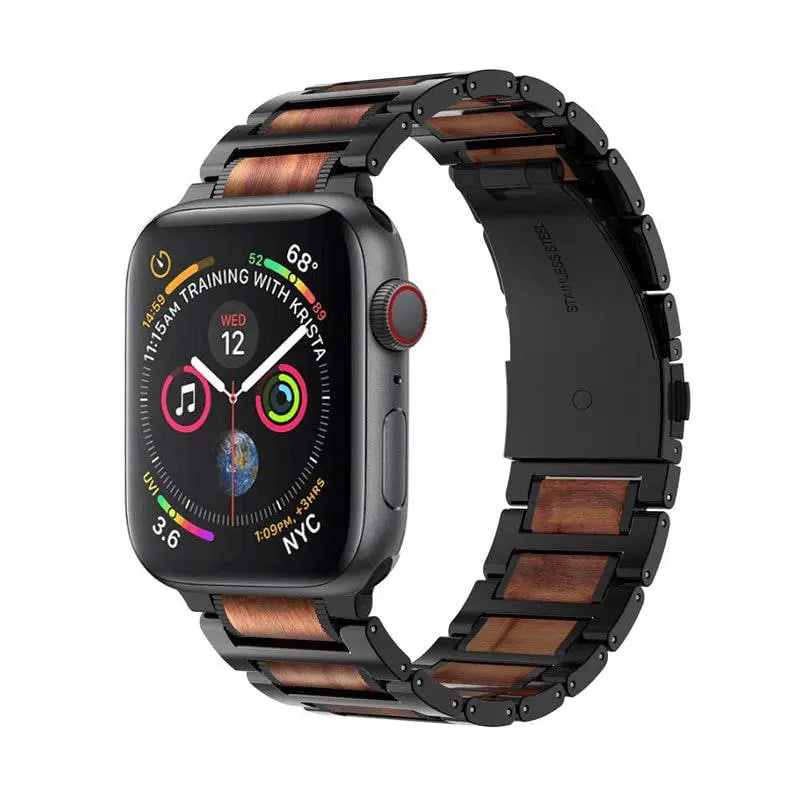 Premium Grade Wooden Steel Custom Apple Watch Band - Avontic