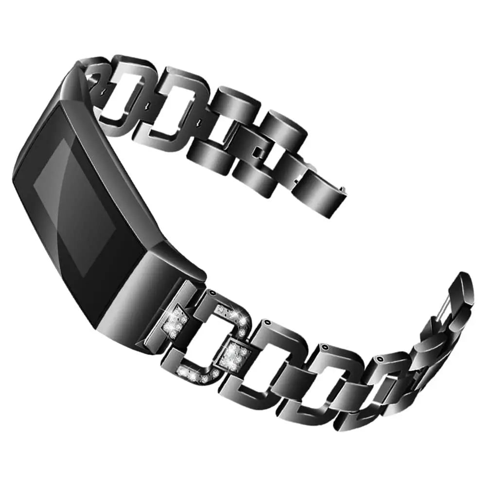 Fitbit Charge 3 & 4 Vita Diamond Stainless Steel Bracelet Band - Avontic