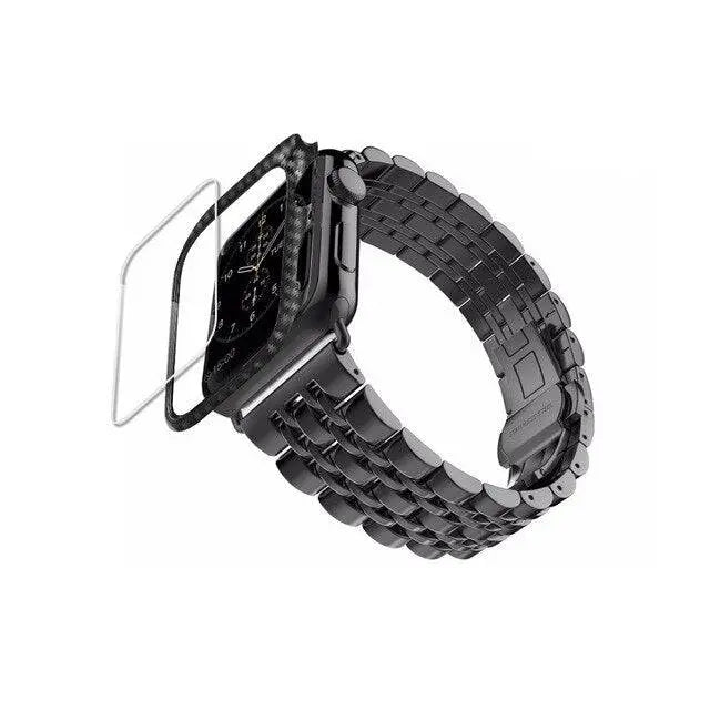 Carbon Fiber Case Stainless Steel Band For Apple Watch - Avontic