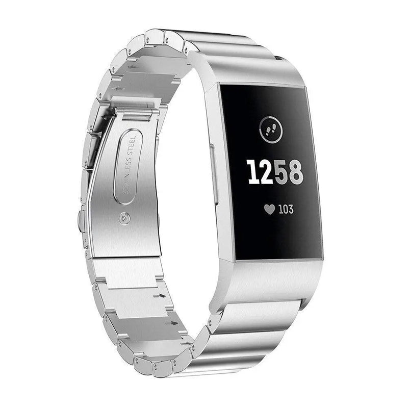 Fitbit Charge 3 & 4 Iconic Stainless Steel Watch Band - Avontic