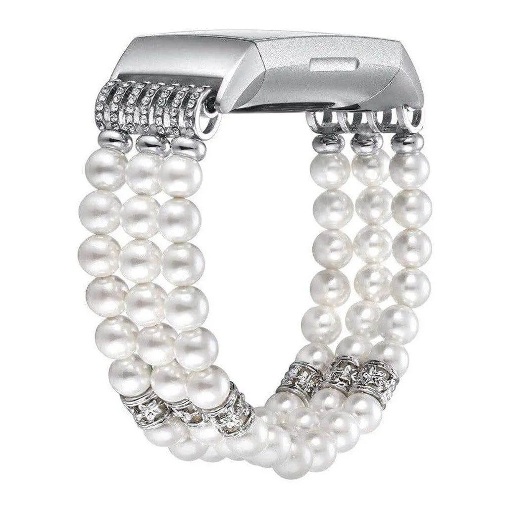 Fitbit Charge 3 & 4 Pristine Pearl Beads Bracelet Band - Pinnacle Luxuries
