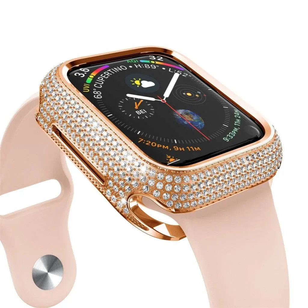 18 Karat Rose Gold Plated Screen Protector Case Bezel For Apple Watch SE Series 6 - Avontic