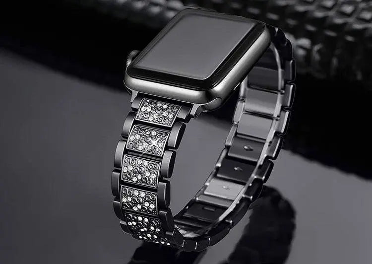 Apple Watch Diamond Pristine Stainless Steel Band With Case - Pinnacle Luxuries