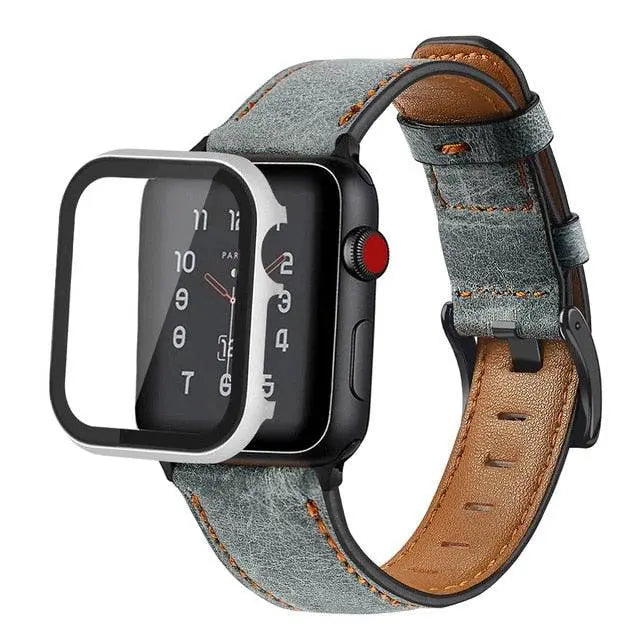 American Spartan Genuine Leather Apple Watch Band And Steel Case - Avontic