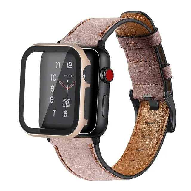 American Spartan Genuine Leather Apple Watch Band And Steel Case - Pinnacle Luxuries