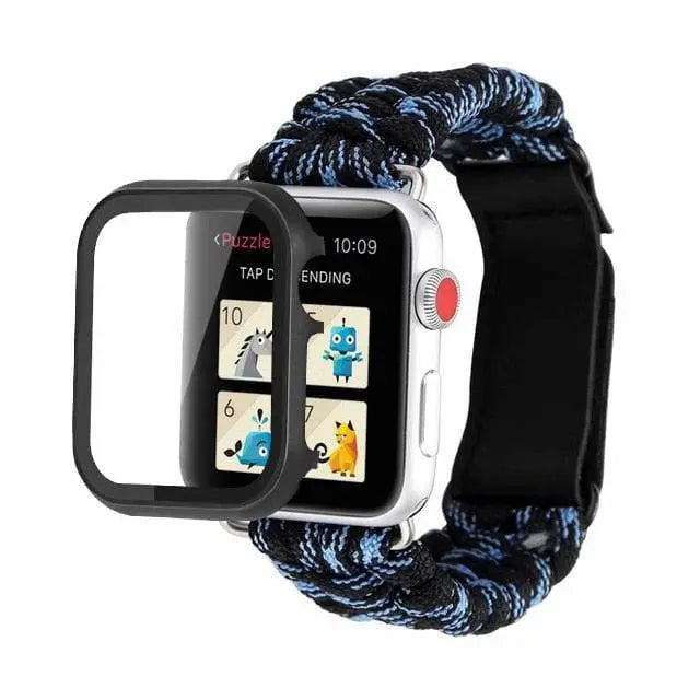 Premium Paracord Apple Watch Band And Spartan Stainless Steel Case Protector - Pinnacle Luxuries