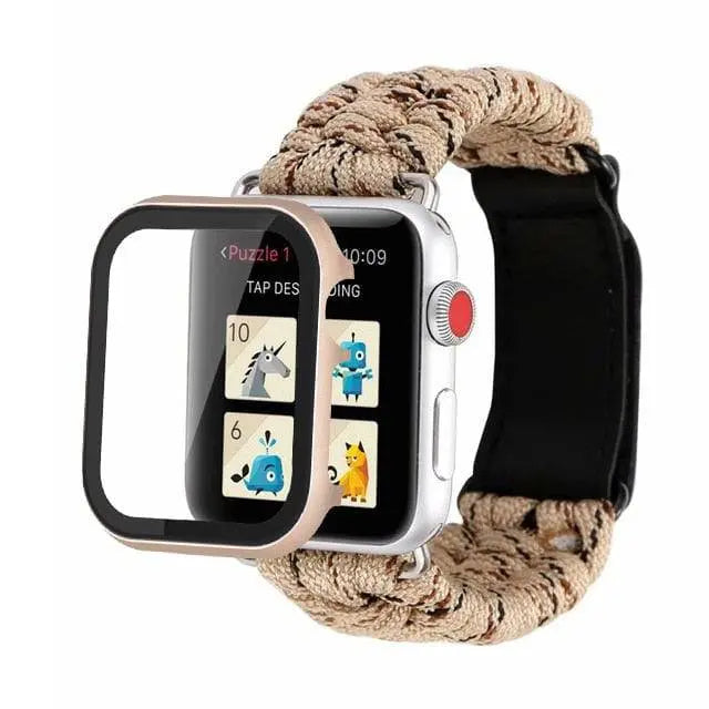 Premium Paracord Apple Watch Band And Spartan Stainless Steel Case Protector - Pinnacle Luxuries